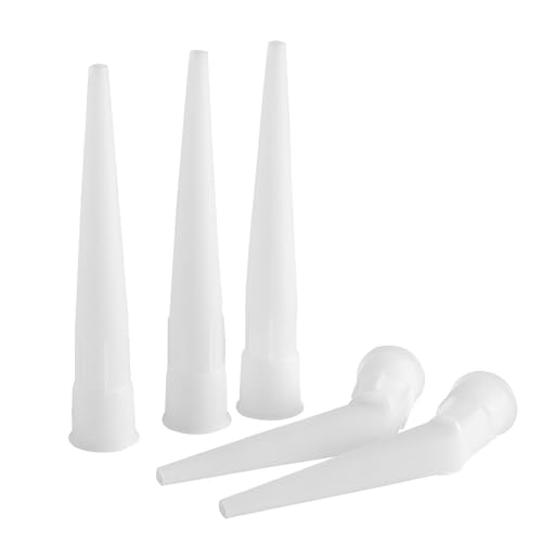QDiShi 25Pcs Caulk Nozzle Tips Set - 20 Straight 10cm & 5 Angled 45 8cm Plastic Caulking Extension Nozzles with Threaded Base for Caulk Gun Home Sealing Tile Gap Filling