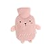 Xfeyaqlo Borsa Dell'Acqua Calda, Borsa Acqua Calda, Motivo carino morbido peluche, Buon regalo per la famiglia o la fidanzata (1000ml,rosa)