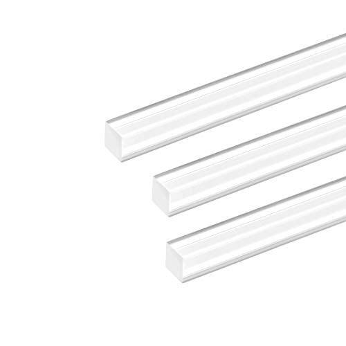 Image of uxcell Acrylic Square Rod,8mmx8mmx20inch Clear Plastic Rod Solid PMMA Bar 3pcs