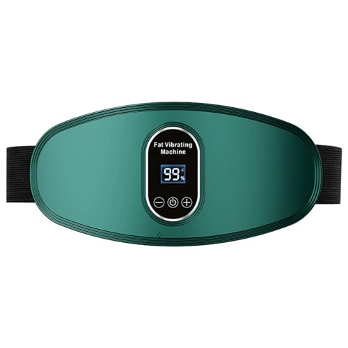 Masseur de dos et ventre : ceinture vibrante abdominale verte 6 modes avec écran LCD