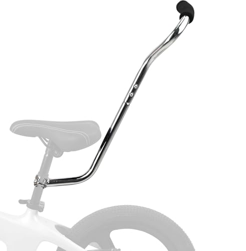 ZUKKA Fahrrad Training Schubstange Trainer Handle Balance Push Bar Lernen Handle Push Bar für Kinderfahrräder-Unisex Erwachsene,Silber