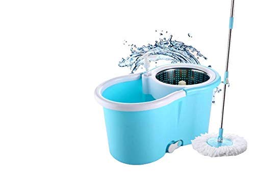 Shree Ganesh Enterprise Steel Spinner Bucket Mop 360 Degree Self Spin Wringing With 2 Absorbers For Home And Office Floor Cleaning Mops Set