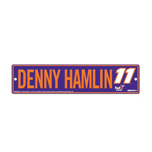 Rico Industries NASCAR Racing Denny Hamlin #11 Purple 4" X 17" Plastic Street Sign