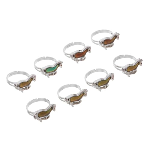 Anillos infantiles de cambio de temperatura para dedos pequeños con aro regulable 8 uds