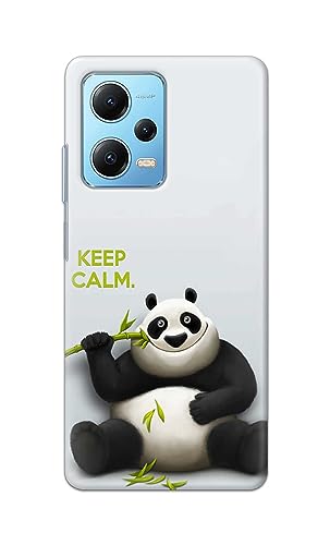 Image of PRINTFIDAA� Printed Hard Back Cover Case for Mi Redmi Note 12 5G Back Cover (Cartoon Panda) -2808