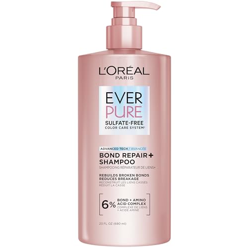 L'Oreal Paris Sulfate Free Bond Repair+ Shampoo, Hair Shampoo with Amino Acid Complex, Strengthens...