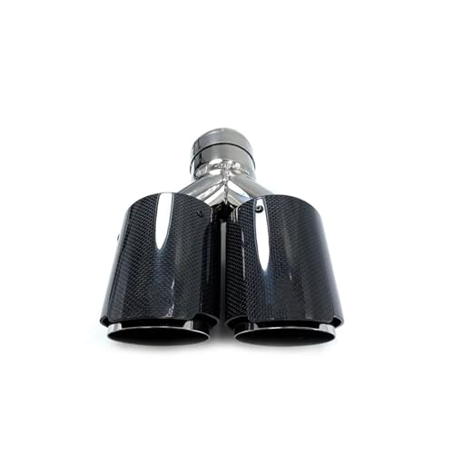Boquilla Escape 1 Pieza Silenciador Escape Doble Acero Inoxidable Carbono Brillante Para Coche Tubos Dobles Para Sistemas Escape Doble Punta Tubo Escape(ID 48mm-OD 101mm)