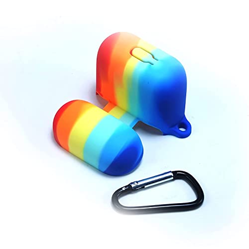 Image of CARE CASE Compatible for Boat Airdopes 131 | 138 Protective Silicone Case Cover Dust-Proof Shockproof Case Cover with Hook (Cover Only) (Rainbow)