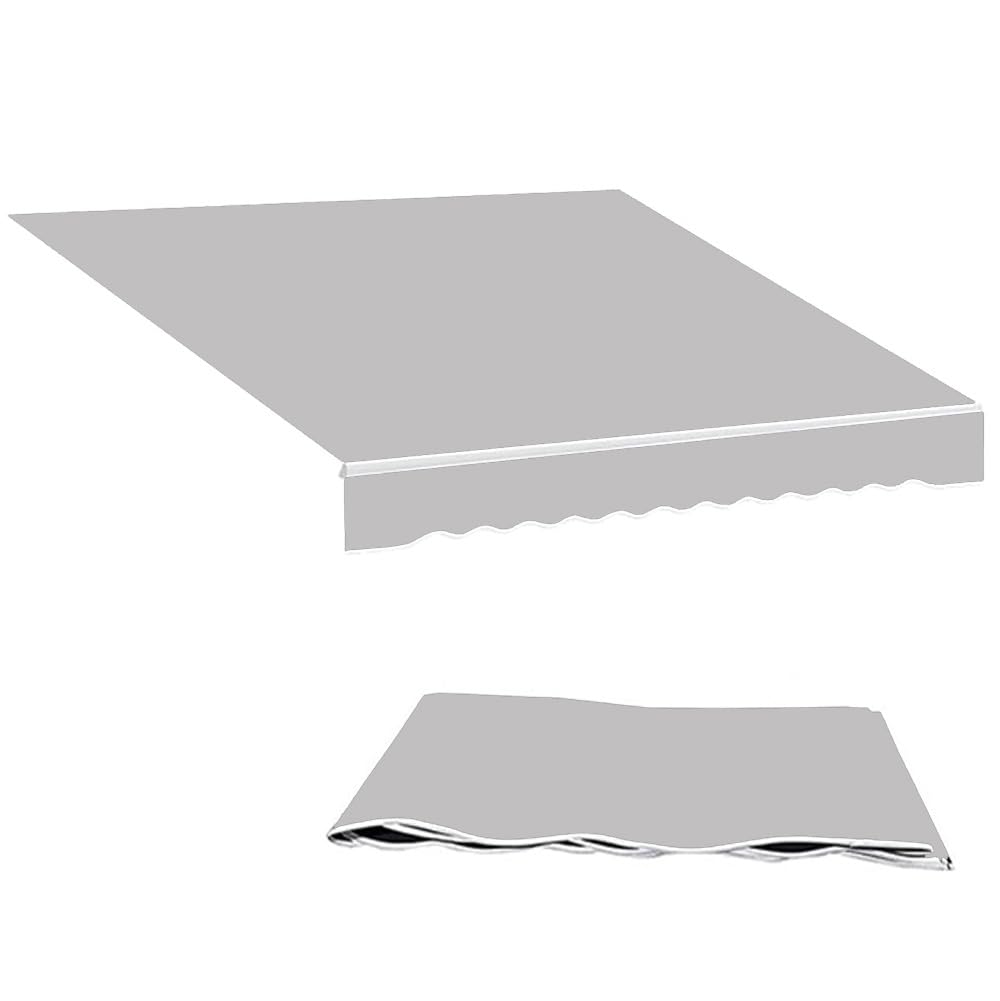 Telo di ricambio per tenda da terrazza, in poliestere, retrattile, senza telaio, 3,5 x 3 m e 4,6 x 2,5 m, colore grigio, 180 x 150 cm