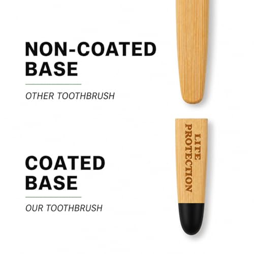 Image of Bamboo Toothbrush - 100% Biodegradable & Eco-Friendly | Charcoal Soft Bristles for Sensitive Gums | Zero Waste, BPA-Free, Vegan - Pack of [4]