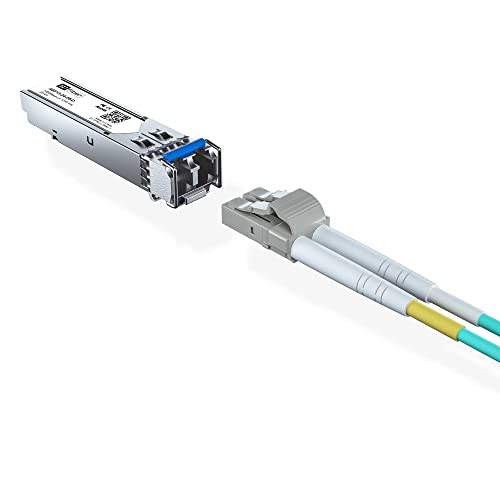 Image of H!Fiber 1.25G Single Mode SFP LC Module, 1000Base-LX /LH Fiber Transceiver for Cisco GLC-LH-SMD, Meraki, Ubiquit UniFi, TP-Link, Fortinet, Intel, Netgear, Mikrotik and More (SMF,1310nm,20km,DDM) 2 Pack