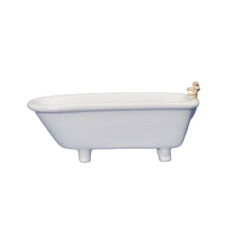 Melody Jane Dolls House Miniature 1:12 Bathroom Furniture Plain White Porcelain Bath Tub