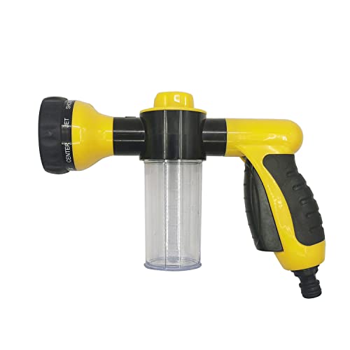 Pulvérisateur à mousse haute pression réglable 8 modes jaune avec distributeur de savon pour lavage de voiture et nettoyage de la maison Cover