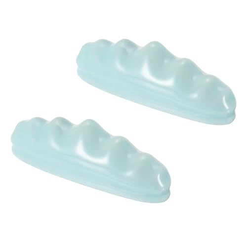 Image of PATIKIL Calligraphy Brush Holder, 2 Pack 4 Ports Solid Ceramic Chinese Calligraphy Brush Rest for Writing Painting Pen Brush Rack Holder Tool, Blue