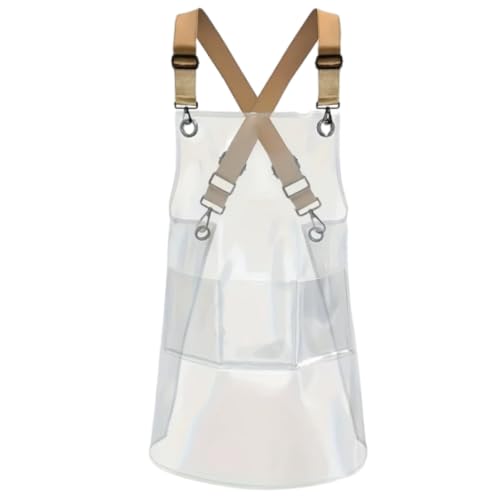 Tablier transparent, tablier de travail pour salon de coiffure - Tablier de travail imperméable et résistant à l'huile | Équipement de cuisine à bavette réglable pour femme au foyer, hommes et femmes
