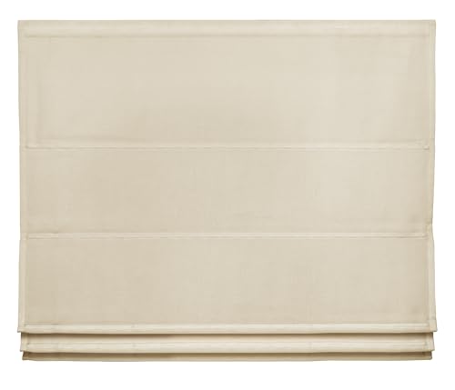 Easydeco - Estor Plegable con Varillas Lino opción Easyfix sin Necesidad Taladro Beige 100 x 180 cm