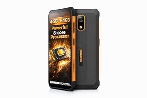 Hammer Iron Steel Va ohne Vertrag robust, wasserdicht, Dual-SIM, leistungsstarker 6500-mAh-Akku, 64GB + 4GB RAM, Android 14, 13-Mpx-Kamera mit Nachtsicht-Sensor IP69 droptest, 300 Stunden Standby