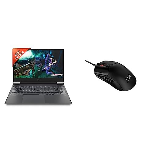 Image of HP Victus Gaming AMD Ryzen 5-5600H Processor 16.1 inch(40.9 cm) FHD Gaming Laptop & HyperX Pulsefire Haste 2 BLK Wired