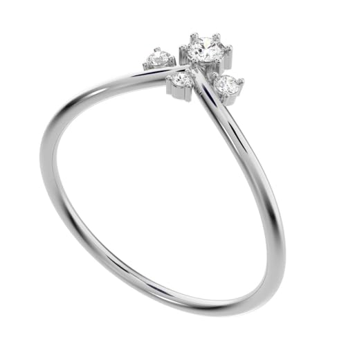 Clara Pucci 0.1 Ct Round Cut Diamond Dainty Minimalist Curved Crown Chevron Tiara Stackable Solid 14K White Gold Everyday Wedding Band4