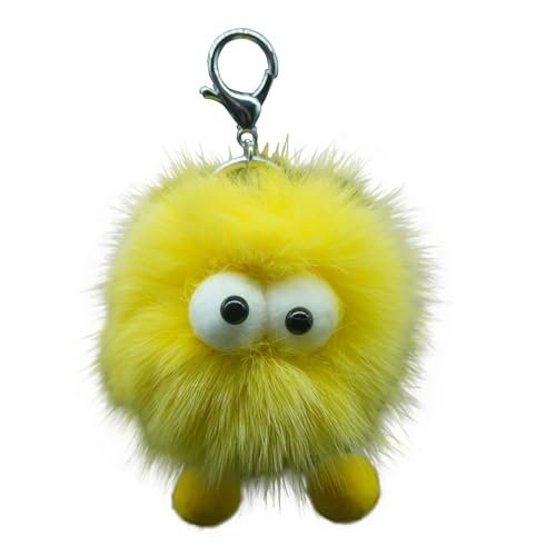 SRYTCYDA Cute Plushs Keychains for Women, Big Eyes Kawaii Plush Keychain with a Card Pin, Plush Keychains for Backpacks Decorative Accessories Birthday Gifts, Party Rewards, Meet Gifts (Yellow)