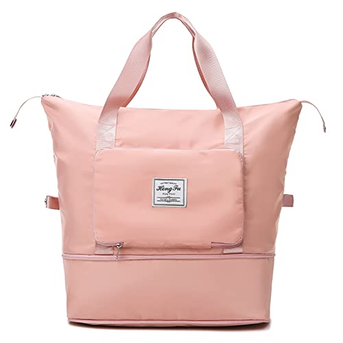 Hyranect Bolsa De Viagem Dobrável E Expansível Repelente De Água Seco (Cor Rosa)