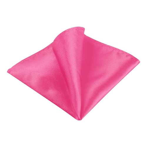 Allegra K Mens Pocket Squares Handkerchiefs Solid Color for Wedding Party One Size Fuchsia