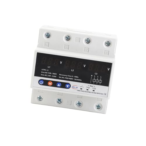 Protecteur de surtension triphasé 63A 380V Rail Din à récupération automatique réglable