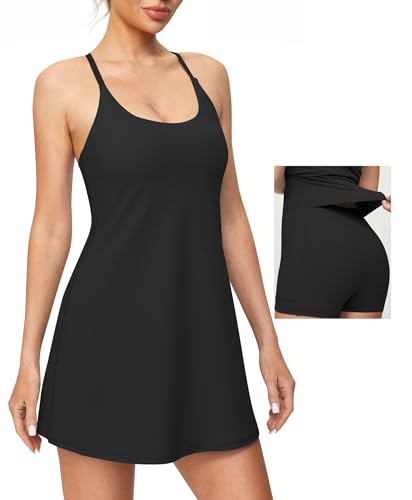 Heathyoga Tennis Dresses for Women with Shorts Underneath and Bra Athletic Dress for Women Dress with Pockets Golf Outfits
