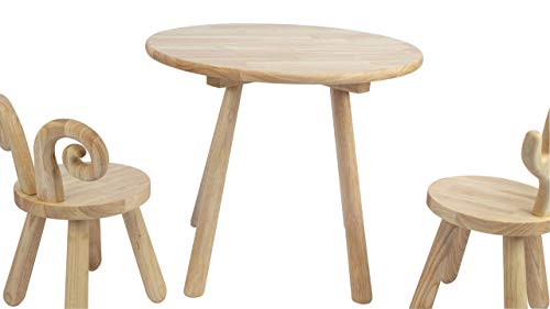 Wooden Toddler Table, Naturally Finished Solid Hardwood,Kids Stool Chair, Handmade, For Playroom, Nursery, Preschool, Bedroom, Kindergarten Eating, Reading, Playing, Boys Girls Age 2+ (1, Round Table) #TOP4
