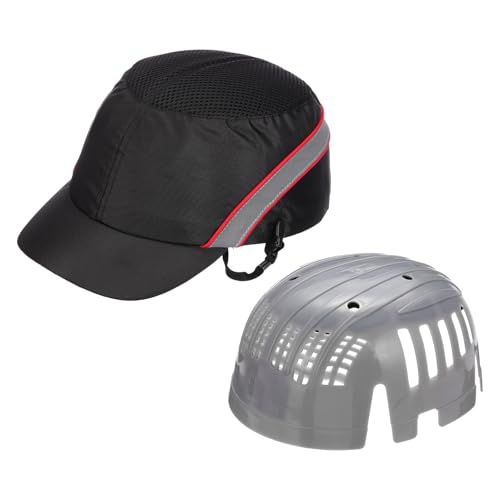 Casque de sécurité 60 cm noir PATIKIL avec sangle réglable pour chantier et sport de plein air