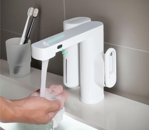 Grifo VELORE sin contacto blanco mate con sensor de pared 3