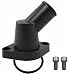 Pirate Mfg Sbc BBC Chevy 45 Degree Swivel Aluminum Water Neck Thermostat Housing Black 350