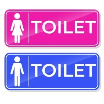 Safety Sign PVC Waterproof Sticker |Male Female Toilet Door Set