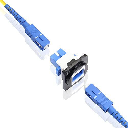 QIANRENON SC Fiber Optic Panel Adapter Connector SC Female Single Mode Fiber Optic Coupler XLR Panel Mount,for Telecom Network,Datacom,Black - Image 3