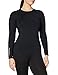 Amazon Brand - AURIQUE Top deportivo de running para mujer, Negro (Black), 42, Label:L