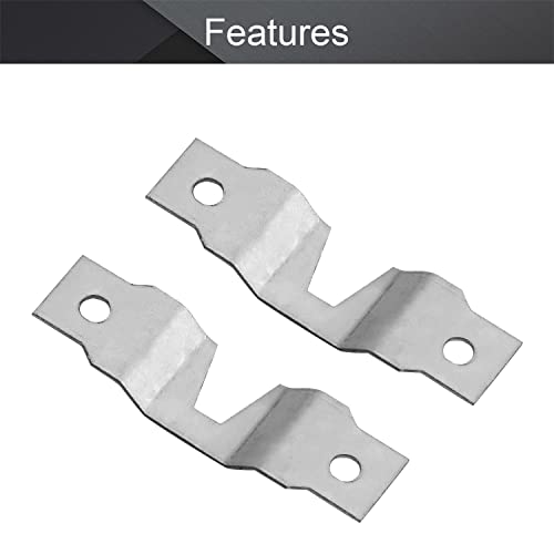 Image of MroMax 10PCS Keyhole Hanging Plate 2.05 inch x 0.59 inch Single Hole Hook Metal Keyhole Hangers Keyhole Hanging Fasteners for Mirror Picture Frames Silver