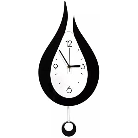 SFITVE Wanduhr Ohne Tickgeräusche,Wanduhren Modern Creative Water Drop Pendulum Clock with Pendulum Benutzt,Stille Pendel Digital Wall Clock Cover