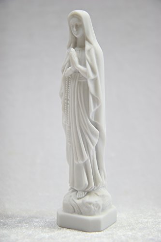 Estatua Virgen de Lourdes 15 cm Piedra Blanca Hecha en Italia miniatura 4