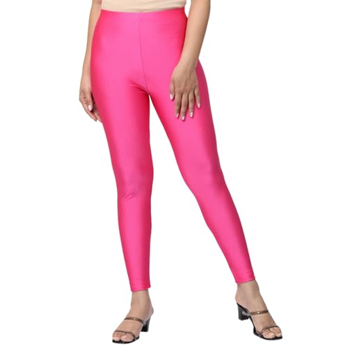 Image of Women's Nylon Shimmer Leggings | Ankle Length | Slim Fit | Stretchable Spandex Leggings | Shiny Finish | Casual Wear & Special Occasion