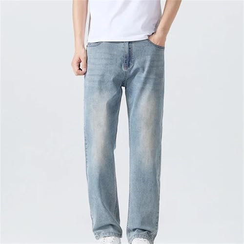Men's Spring Fall Jeans – Thin Straight Soft Breathable Loose Denim Pants, Comfortable Business Trousers3