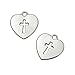 Juvale 75 Pack Silver Heart Cross Charms for Keychain, Bracelet, Necklace, Anklets, Chokers (0.67 x 0.63 Inches Cross Charm)