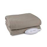 BuyRegisterRolls Biddeford Blankets Comfort Knit Fleece Heated Electric Throw Blanket, 62' x 50', Taupe