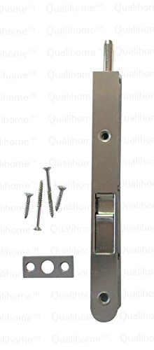 Premium Quality Door Flush Bolt with Strike and Screws (Satin Nickel)