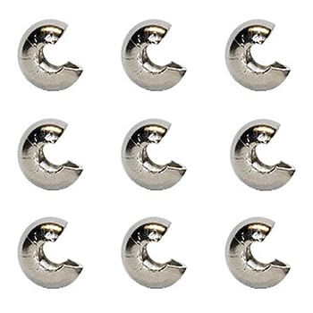 3/8" Nickel Plated Brass Open Ball - Open Ball Chain Beads - Pack of 12