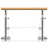 【Barra de madera de barra de ballet de excelente producción】 barra de ballet para niñas Fabricada con materiales ecológicos, después de un tratamiento de pulverización ecológico, sin olor, superficie lisa sin rebabas, cuidado de la piel, nuestra barra de equilibrio de baile utiliza pies de goma antideslizantes para evitarlo de deslizarse sobre el piso liso del estudio.