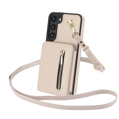 Pochette Samsung S24 Plus abricot avec lanière pour les sorties