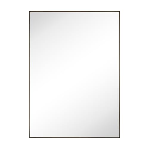 Image of TEHOME Oil Rubbed Bronze Bathroom Vanity Mirror with Squared Corners, 20x28'' Dark Bronze Rectangle Stainless Steel Metal Framed Mirror for Bathroom