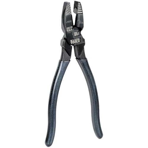 Image of Klein Tools D20009NEUSA 166th Anniversary Lineman's Cutting Pliers, 9-Inch, High-Leverage Made in USA Pliers Cuts ACSR, Screws, Nails, and Hard Wire