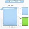 AOOSA 2PCS Wet Bags, Reusable Cloth Diaper Bags with Handle and Zipper, Lightweight Waterproof Travel Laundry Bag, Washable Wet Dry Bag for Baby Items Travel Beach Swimming Gym Camping(Green & Blue) #1