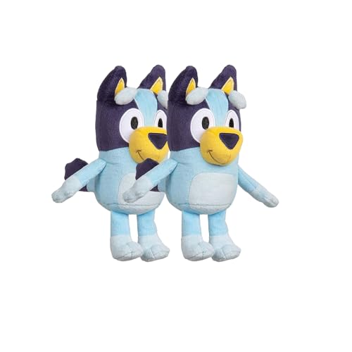 TA&MA 2 Unidades Bluey Suave Peluche de Aproximadamente 20 cm – Peluche con Detalles caricaturescos de para niños a Partir de 3 años, Azul y niños pequeños